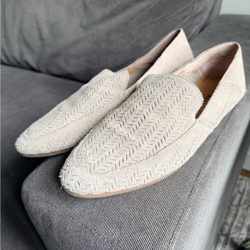 Lucky Brand Light Gray Suede Loafers Size 9.5